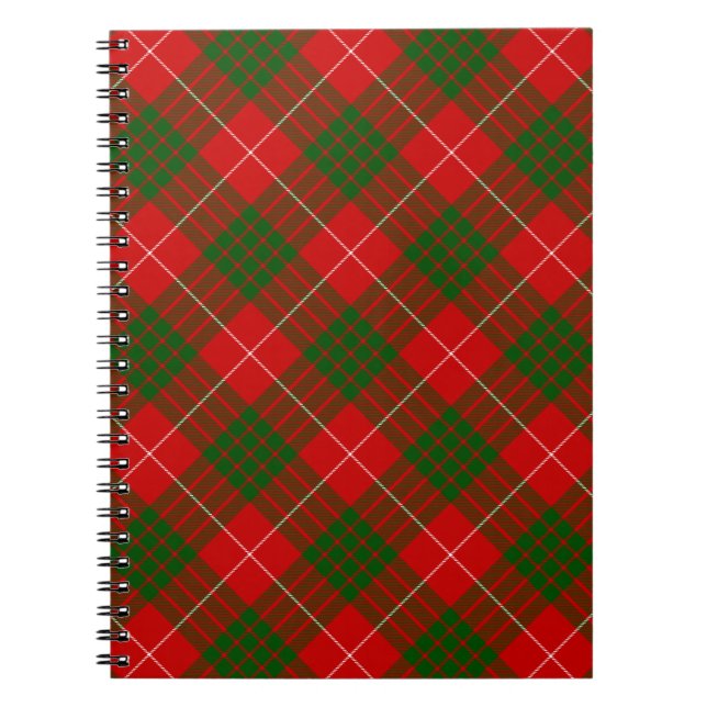 Crawford tartan red green plaid notebook (Front)