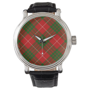 Crawford tartan red green plaid watch