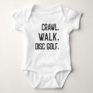 Crawl Walk Disc Golf, Cute Disc Golfer Baby Bodysuit
