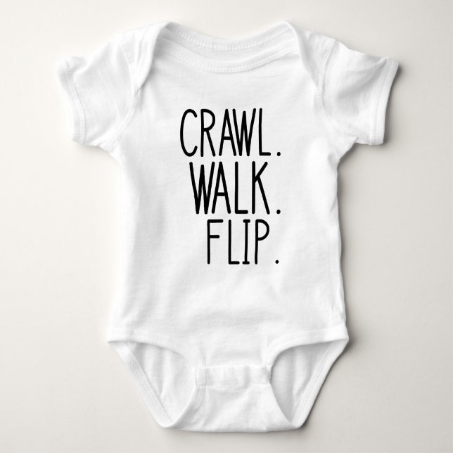 Crawl Walk Flip Baby Bodysuit (Front)