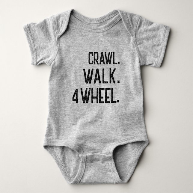 Crawl Walk Four-wheel, Atv Baby Bodysuit (Front)