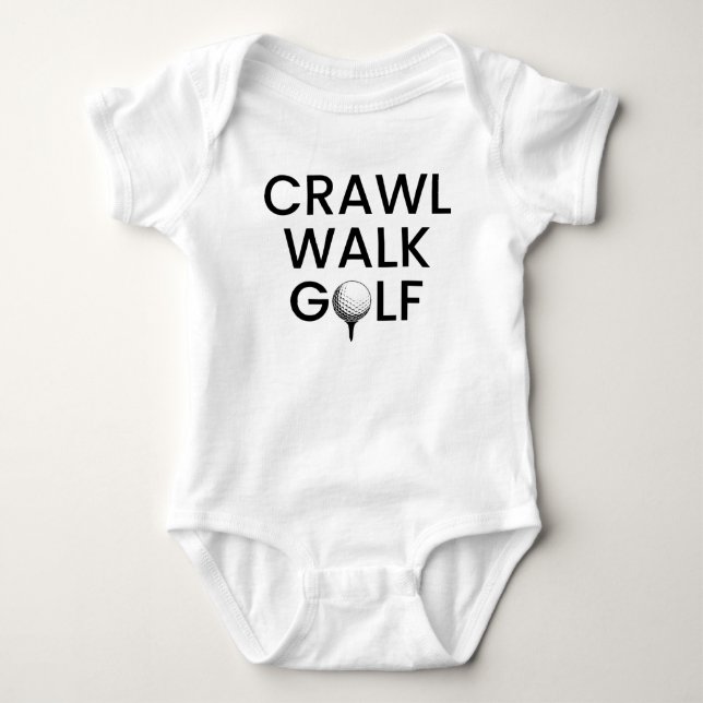 Crawl Walk Golf Dad Baby Bodysuit (Front)