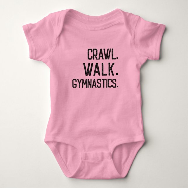Crawl Walk Gymnastics Baby Bodysuit (Front)