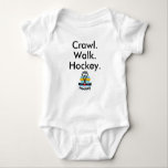 Crawl Walk Hockey Sticks Baby Bodysuit<br><div class="desc">Whether it’s for everyday wear or a special occasion, this baby bodysuit is a must-have for any parent! Perfect for gifting or keeping your little bundle of joy cute and comfy. Made from 100% cotton, it ensures maximum comfort, keeping your baby cosy all day long. With easy snap closures, changing...</div>