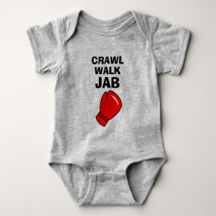 Crawl Walk Jab funny future boxer baby bodysuit
