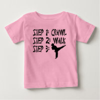 Crawl Walk Karate baby girls t-shirt