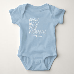Crawl, walk, play pickleball baby bodysuit