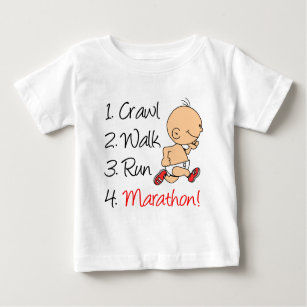 Crawl Walk Run Marathon Baby T-Shirt