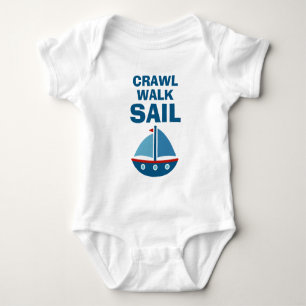 Crawl Walk Sail baby bodysuit for little sailor