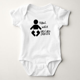 Crawl Walk Ski Like Grandpa Baby Snapsuit One Pc Bodysuit