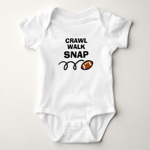 CRAWL WALK SNAP Cute american football sports Baby Bodysuit