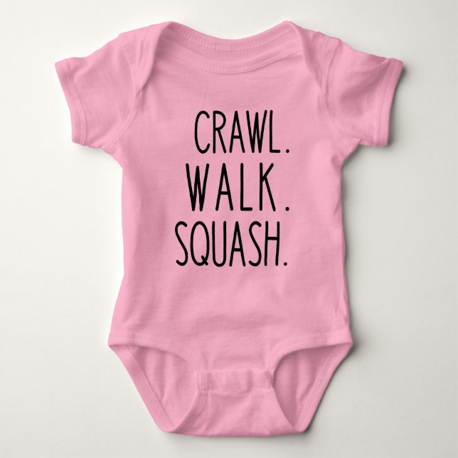 Crawl Walk Squash Sports Baby Bodysuit (Front)