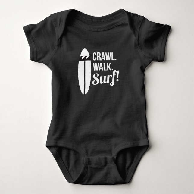 Crawl Walk Surf Baby Bodysuit (Front)