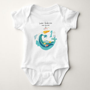 Crawl, Walk, Surf Wave Rat/Mouse Zodiac Baby Bodysuit