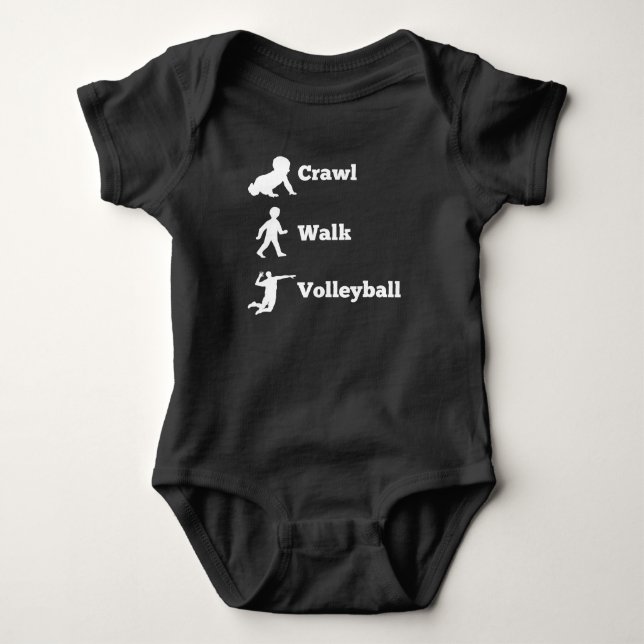 Crawl Walk Volleyball Baby Bodysuit (Front)