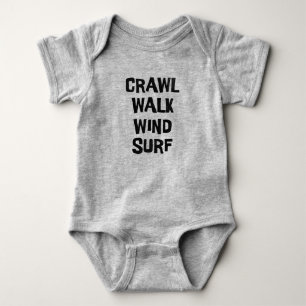 Crawl Walk Windsurf Funny Baby Bodysuit