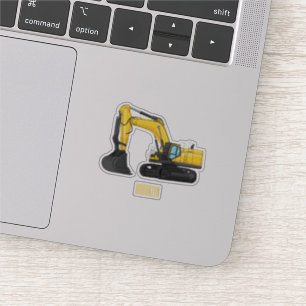 Crawler excavator cartoon illustration