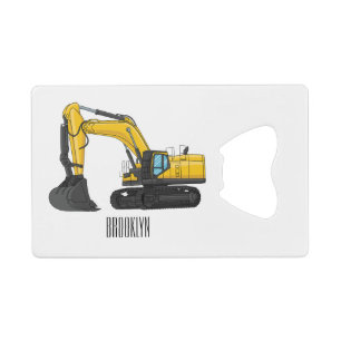 Crawler excavator cartoon illustration