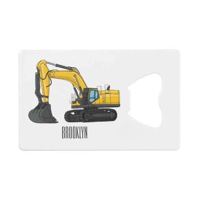 Crawler excavator cartoon illustration  (Front (Horizontal))