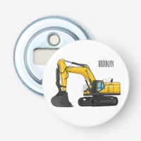 Crawler excavator cartoon illustration