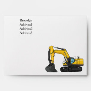 Crawler excavator cartoon illustration envelope