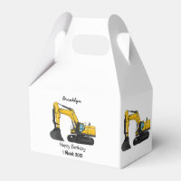 Crawler excavator cartoon illustration