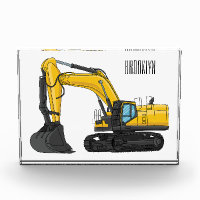 Crawler excavator cartoon illustration