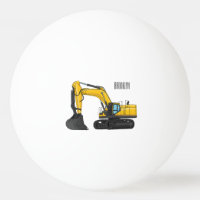 Crawler excavator cartoon illustration