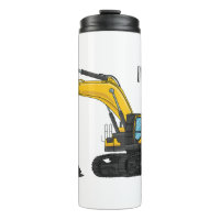 Crawler excavator cartoon illustration