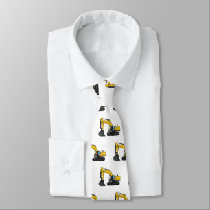 Crawler excavator cartoon illustration  tie