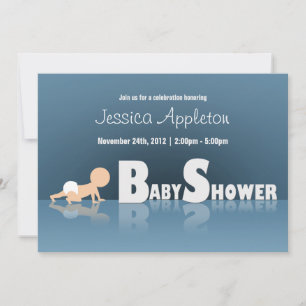 Crawling Baby Reflection Baby Shower Invitations