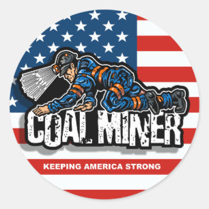 CRAWLING COAL MINER CLASSIC ROUND STICKER