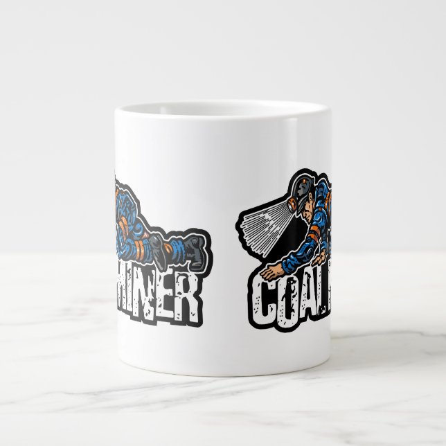 CRAWLING COAL MINER  LARGE COFFEE MUG (Front)