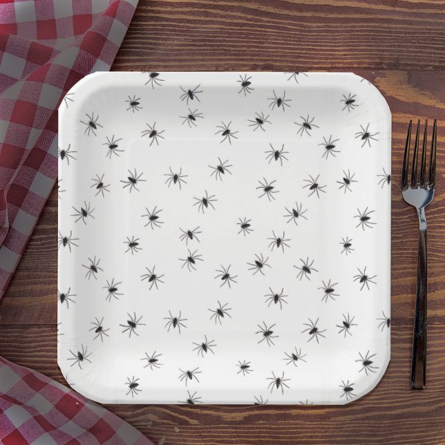 Crawling Spiders Halloween Paper Plate (Creator Uploaded)