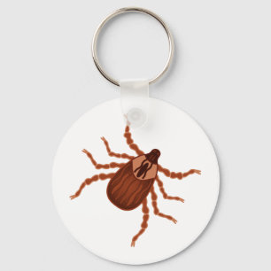 Crawly Realistic Tick Illustration Key Ring