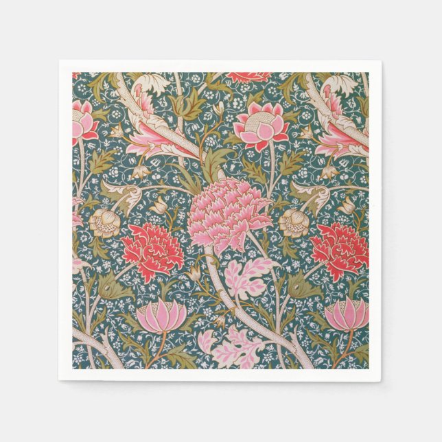 Cray - Art nouveau floral print by William Morris Napkin (Front)