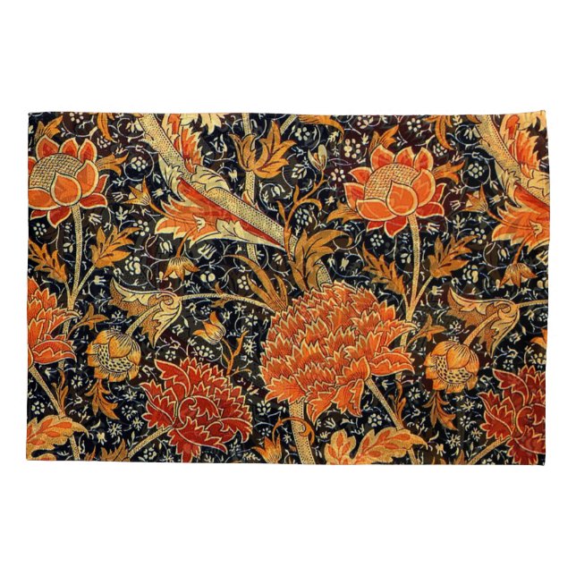 Cray, colourful William Morris pattern Pillowcase (Back)
