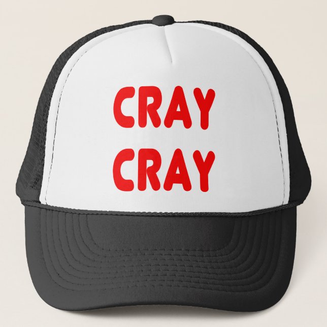 Cray Cray Funny internet Memes Red Trucker Hat (Front)