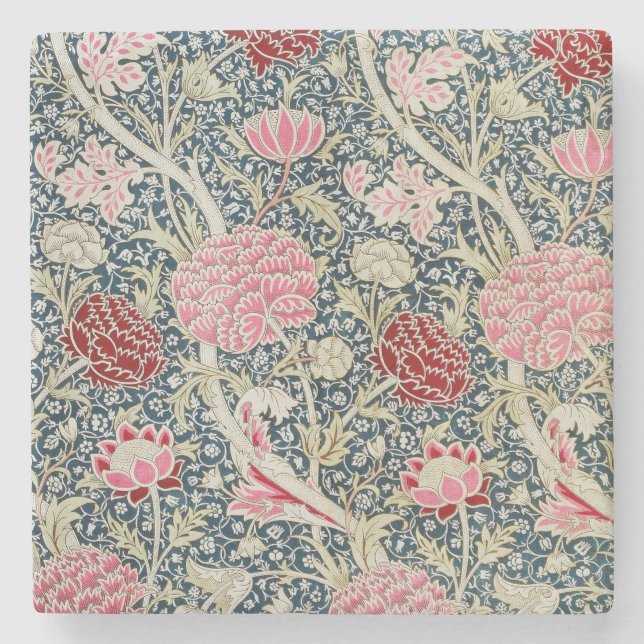 Cray Pattern (by William Morris) Stone Coaster (Front)