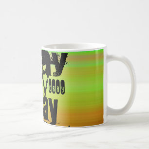 Cray; Vibrant Green, Orange, & Yellow Coffee Mug