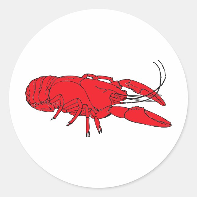 crayfish classic round sticker (Front)