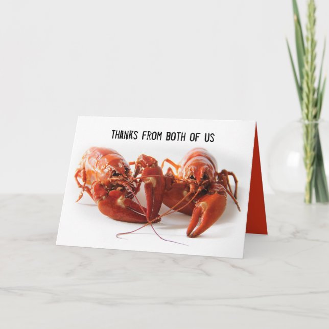 Crayfish Couple's Thank You Hospitality Card (Front)