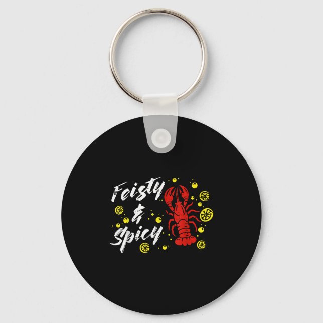Crayfish Feisty And Scy Lemons Crawfish Women Men  Key Ring (Front)