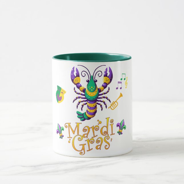 Crayfish Fleur de lis Mardi Gras  Mug (Center)