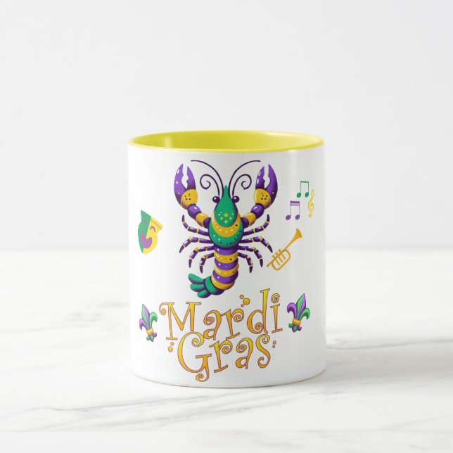 Crayfish Fleur de lis Mardi Gras  Mug (Center)