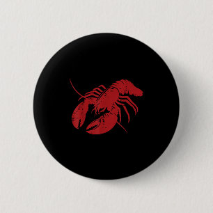 Crayfish Lobster Red Silhouette Crawfish Men Women 6 Cm Round Badge