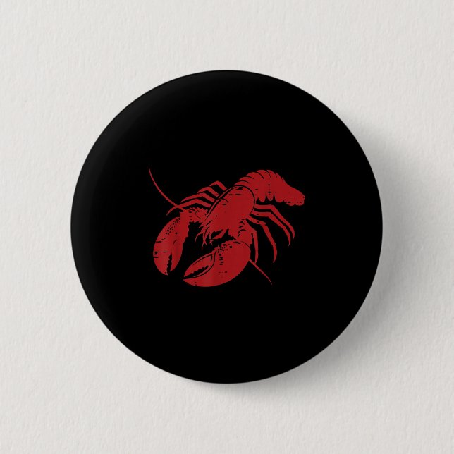 Crayfish Lobster Red Silhouette Crawfish Men Women 6 Cm Round Badge (Front)