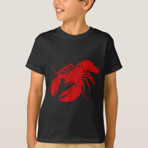 Crayfish Lobster Red Silhouette Crawfish Men Women T-Shirt
