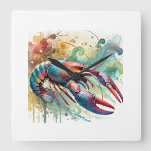 Crayfish Serenity 060824AREF137 - Watercolor Square Wall Clock