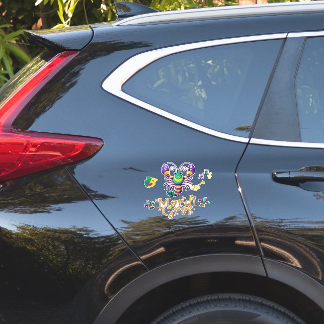 Crayfish/trumpet/mask/fleur de lis Mardi Gras  (Car Side)